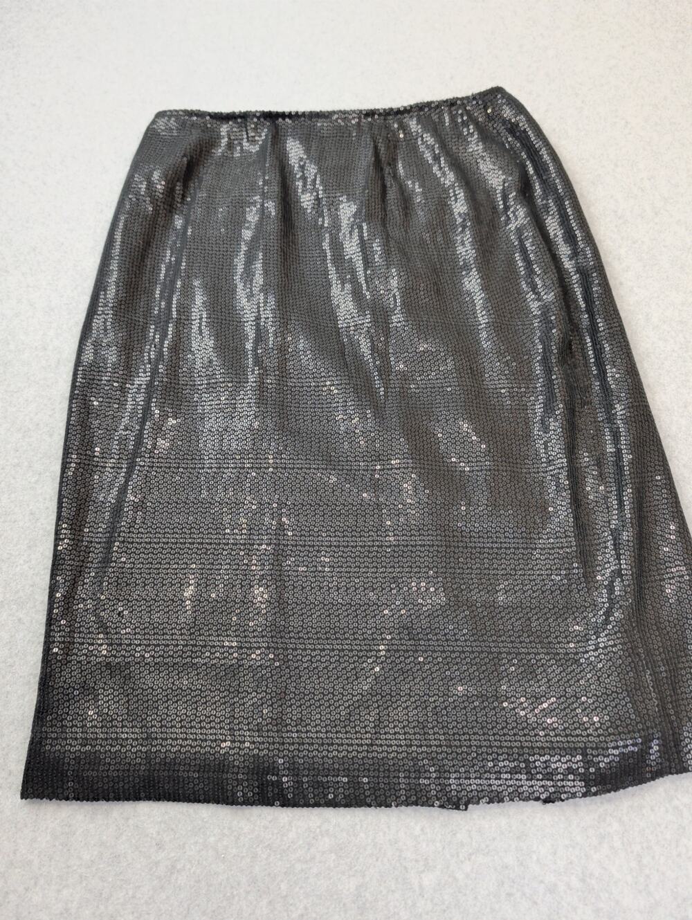 Lafayette 148 NY Sequin Pencil Silk Black Skirt 10 Lined Special Event Party